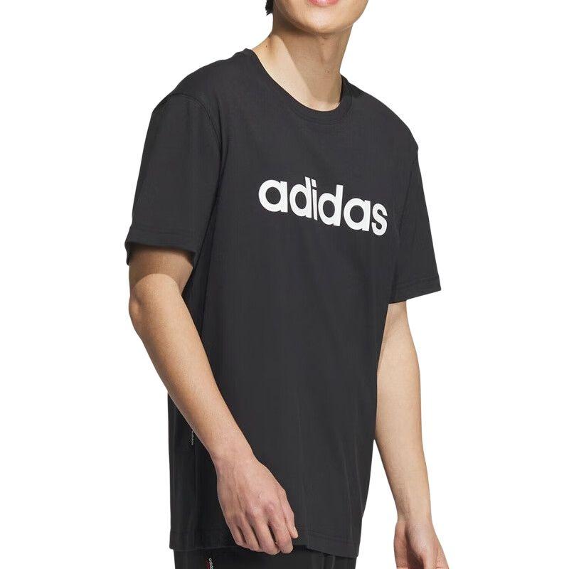 Adidas T Shirts Men's Black Crew Neck Moderate Straight Fit JF3218