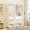 3 Row Clothes Rack Floor Dustproof Hanging Clothes Hanger Large Capacity Garment Drying Rack Storage Shelf Bedroom Furniture