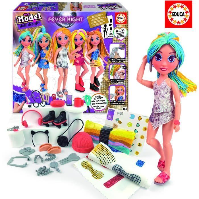 Kreativt spel - EDUCA - My Model Doll Design FEVER NIGHT - Skapa din personliga docka och bli stylist