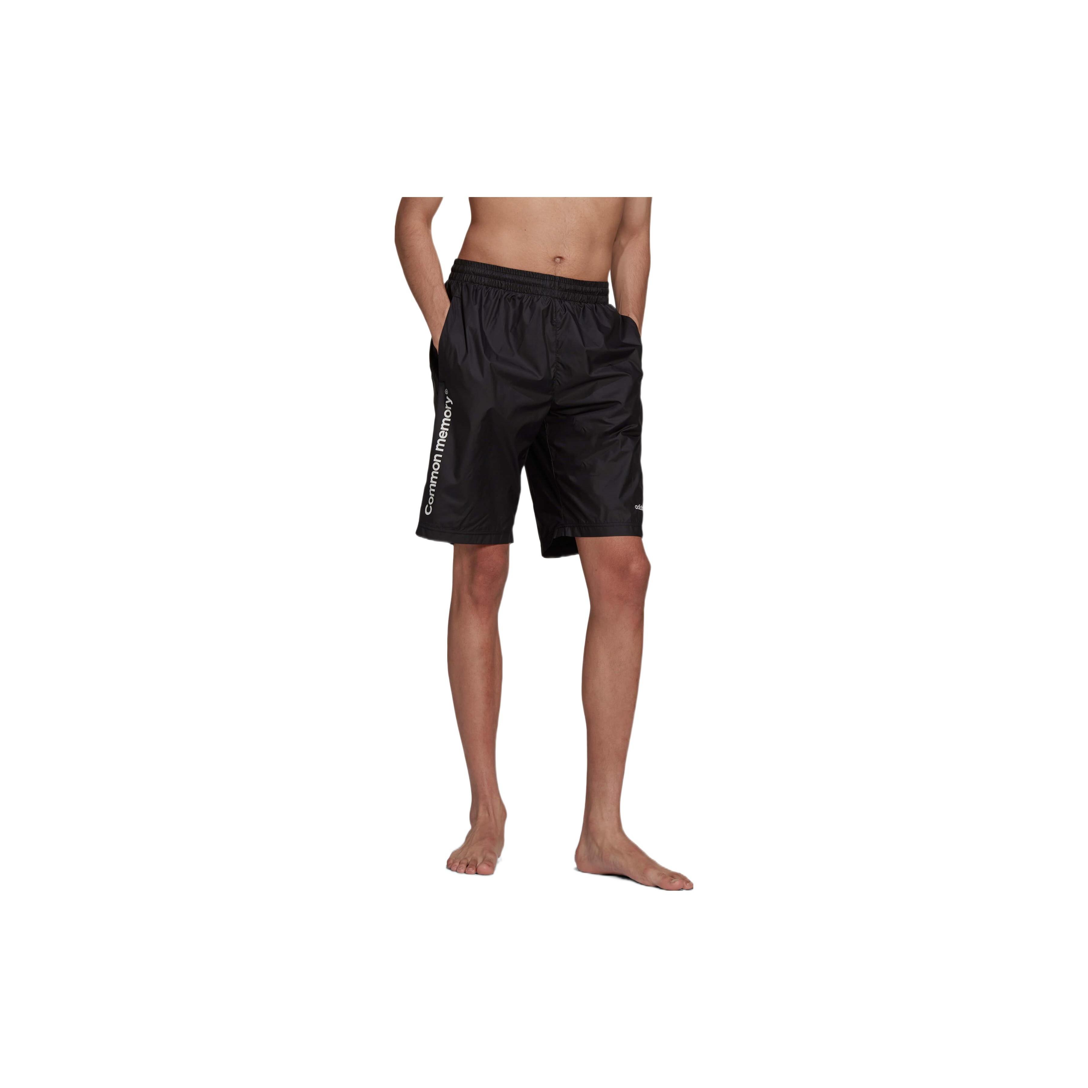 Men s adidas Solid Color Sports Alphabet Printing Shorts Black HC7125 S