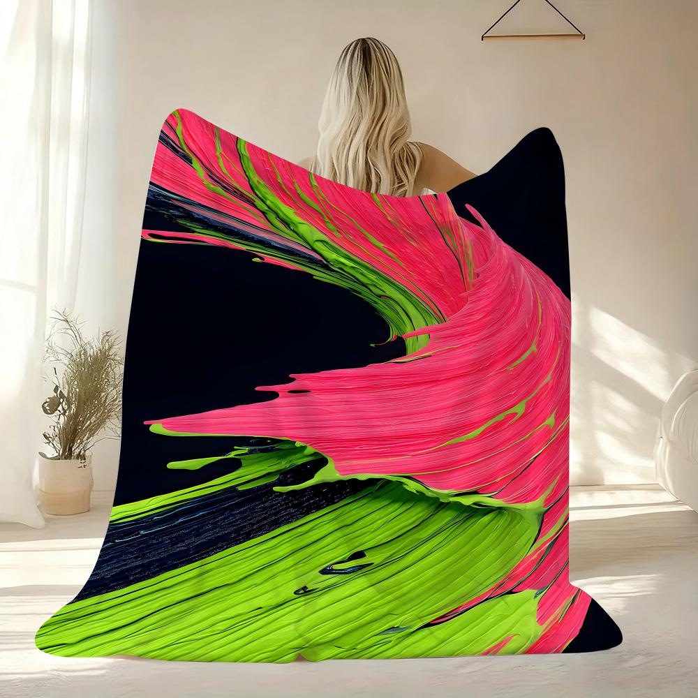 Abstract Paint Swirl Throw Soft Flannel AC Blanket Lightweight Summer Nap Throw Cozy  Blanket for Sofa Bed Travel Home