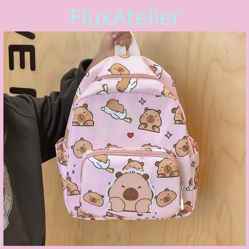 Capybara Printting Cartoon Backpack School Bag For Cute Kids Gift Breathable