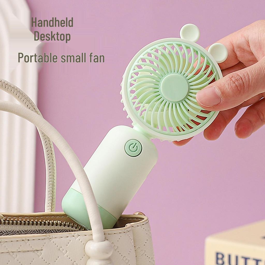 Portable Fresh Style USB Rechargeable Mini Handheld Fan with Three-Speed Settings for Students