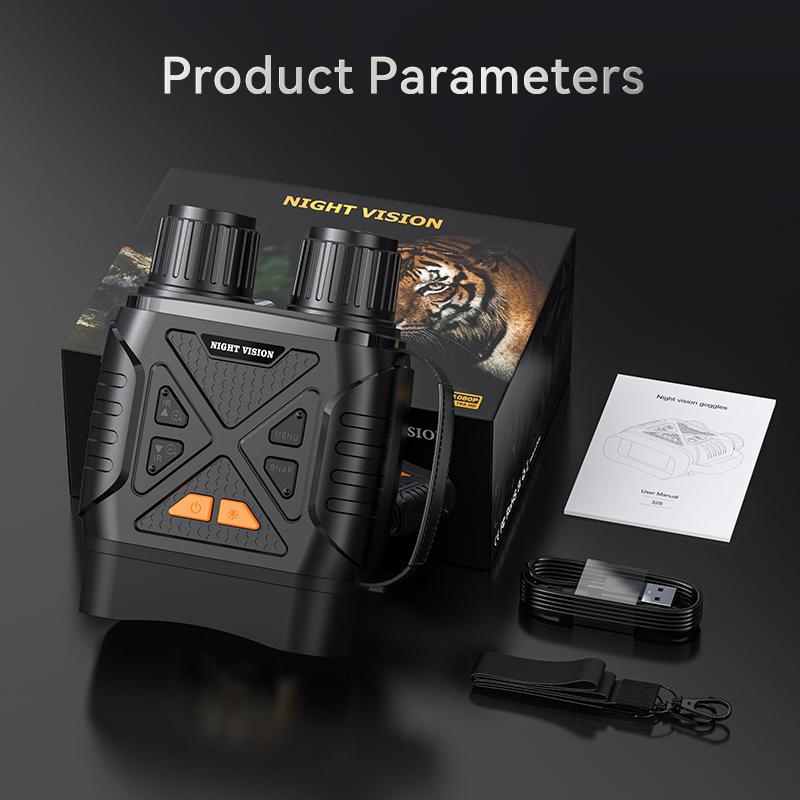 

Бінокль нічного бачення 1080P HD Інфрачервона камера 10-кратне цифрове світлове збільшення Мисливський телескоп Пошук на вулиці Повна темрява 800 м чорний