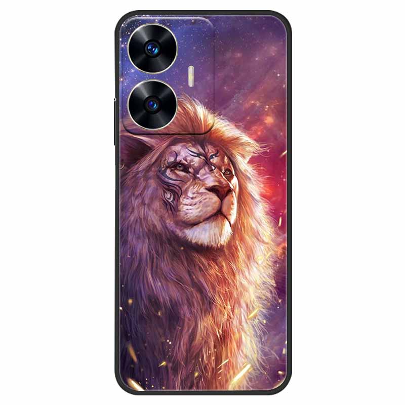 Phone Cover For Realme C55 Case Black Silicone Fundas For Realme C55 RMX3710 TPU Soft Back Coque Star Painted on RealmeC55 C 55