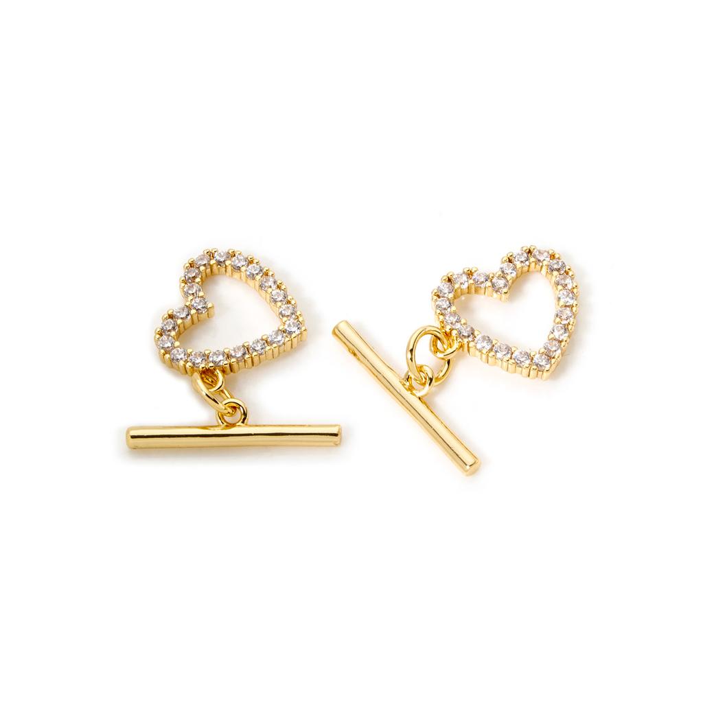 2/4/8 Sets OT Brass Toggle Clasps Round Heart Jewelry Clasp Connector For Necklace Bracelet Making Accessories DIY Fittings