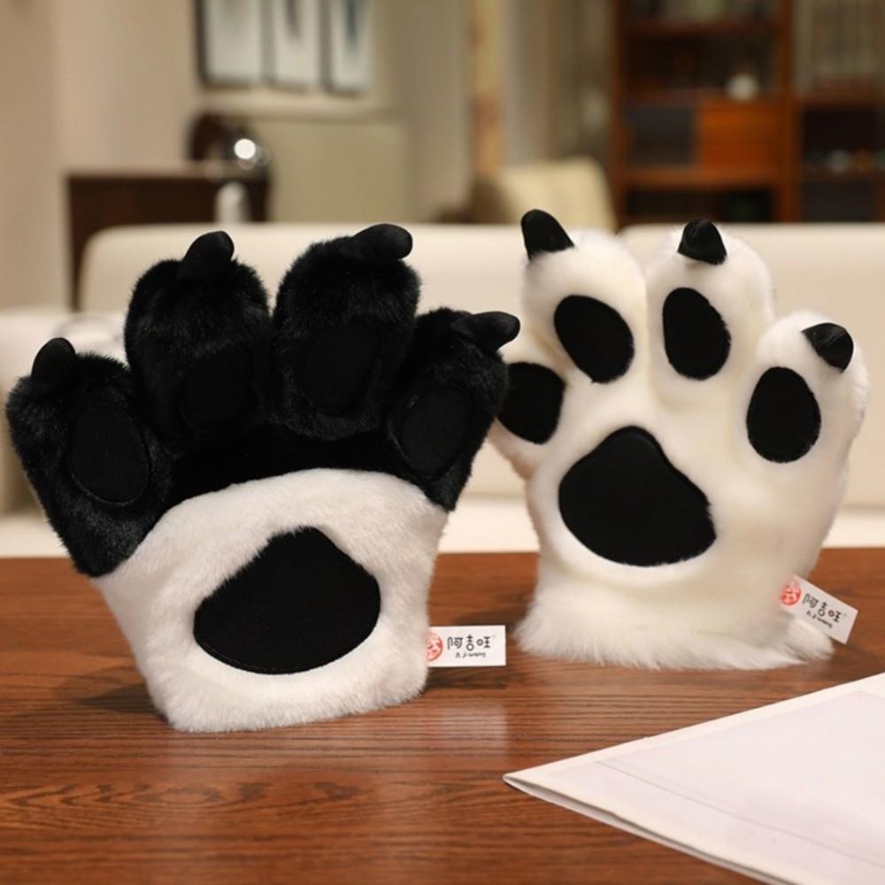 Furry Texture Animal Paw Plush Gloves Simulated Bear Paw Plush Gloves  Cosplay Costume