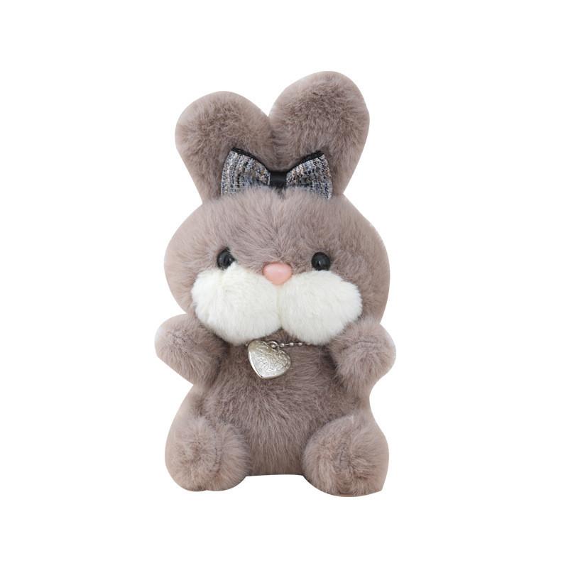 Cute Bunny Plush Keychain With Bow Tie Soft Toy Cartoon Bag Pendant For Kids And Adults