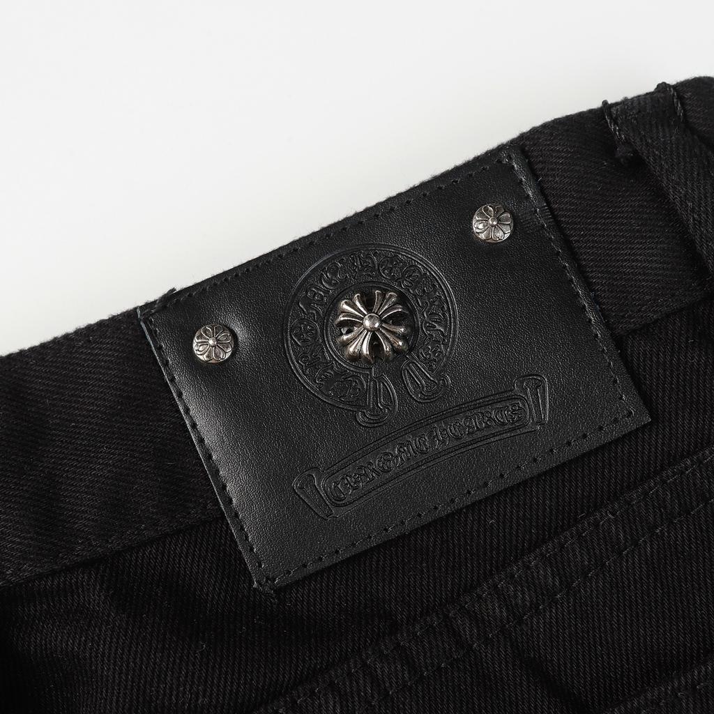 9902 CHROME HEARTS Pánské a dámské trendy džíny v americkém stylu s látkovými nášivkami, ležérní a módní high street kalhoty