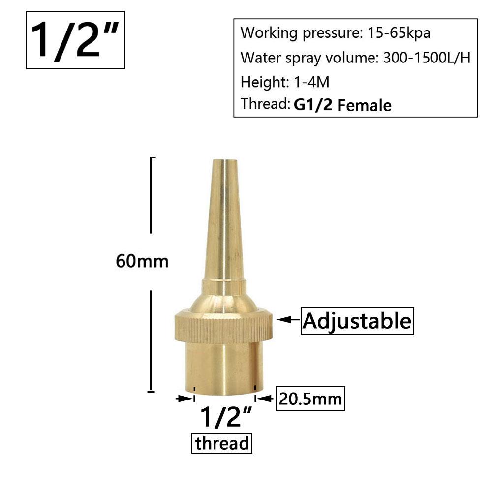 

Brass Fountain Nozzle With 1/4 1/2 3/4 1 1.5 Inch Thread Garden Decorative Outdoor Water Fountain Pond Adjustable Sprinklers