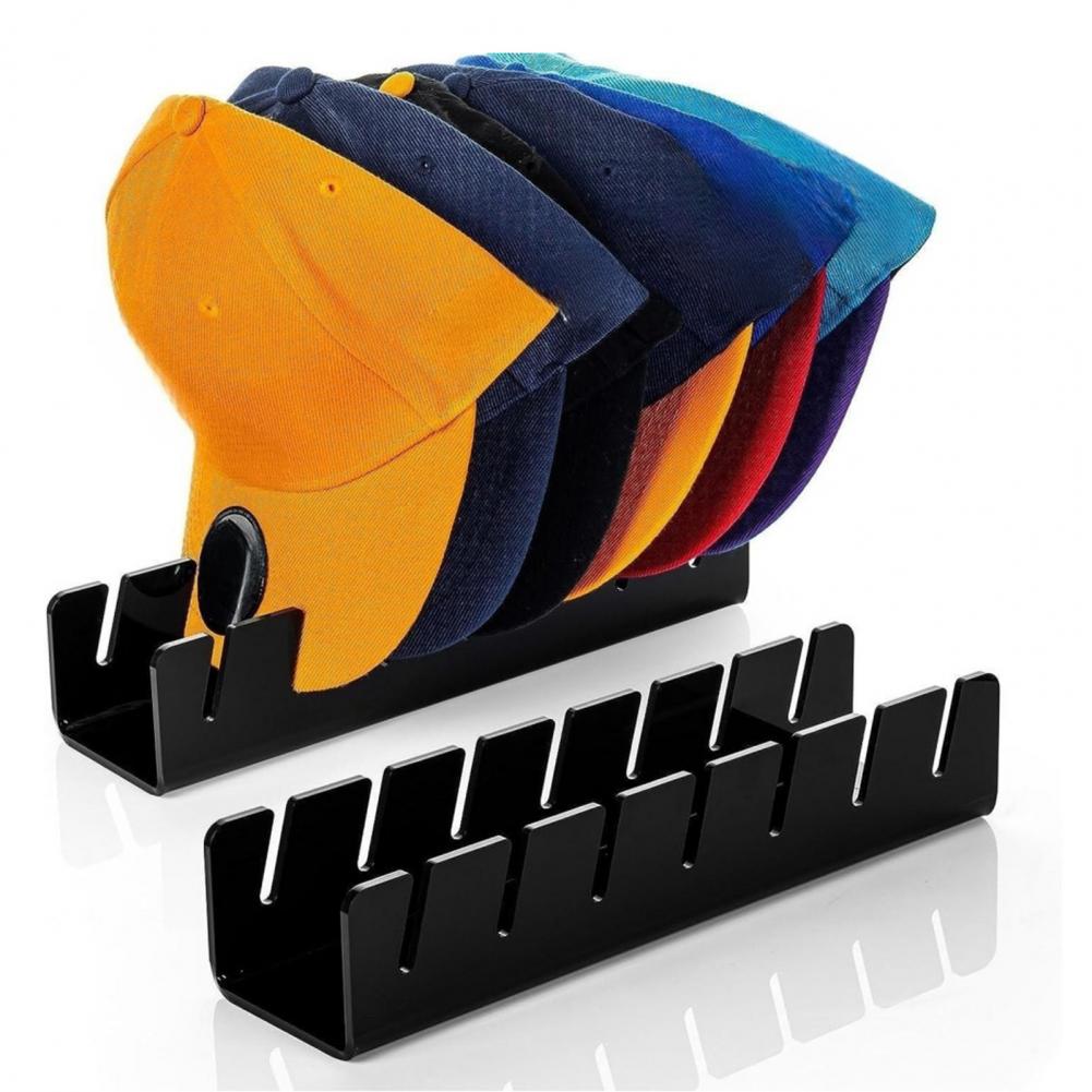 

No Installation Hat Rack Hat Rack for Baseball Caps Acrylic Hat Storage Holder for 7 Baseball Caps Installation-free for Room