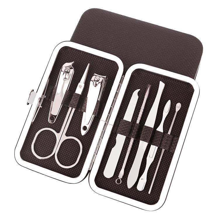 8-Piece Sharp Nail Clipper and Pedicure Manicure Set In Leather Box - Perfect Gift Beauty Tool