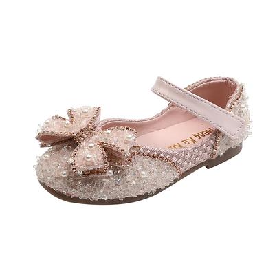 Children's Princess Shoes Bowknot Glimmer Glitter Children Dance Ballet Flat Elegant Toddler Kids Non-slip Party Mary Jane Shoes