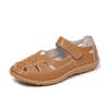 Women's Plus Size Closed Toe Roman Sandals, breathable hollow out flat design with comfy soft fit for daily casual walking wear