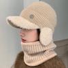 Winter Women's Hat Korean Version Warm Neck and Ear Protection Hat Outdoor Windproof Knitted Hat Scarf Two-piece Set