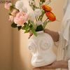 Creative Big Eyes Figures Ceramic Vase Plant Pots Table Decoration Flowers Arrangement Creative Floral Vase Room Aesthetic Decor