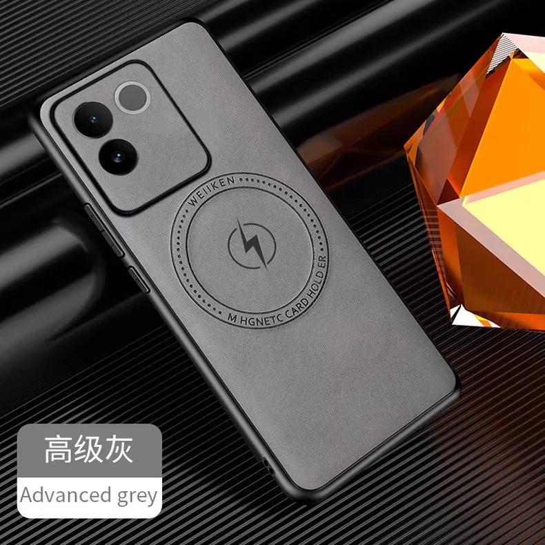 For Magsafe Leather Armor Phone Case For Vivo X200 Pro Luxury Shockproof Wireless Charging Full Cover For Vivo X90 X100 Pro Plus
