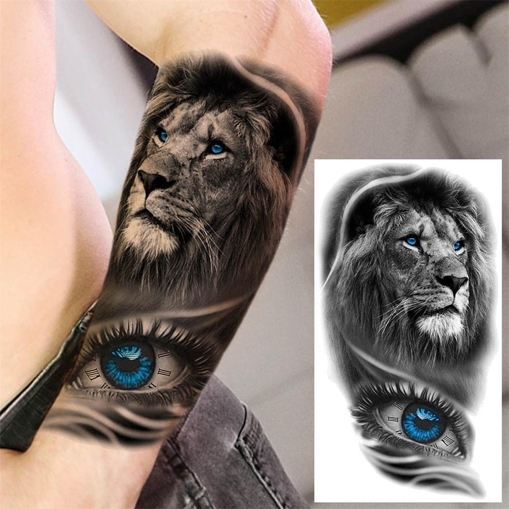 1 Sheet Forest Wolf Coyote Temporary Tattoos For Men Adults Forearm Arm Leg Body Art Drawing Fake Tattoo Sticker Transferable