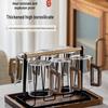JIMI High Borosilicate Glass Water Cup Set with Wooden Rack