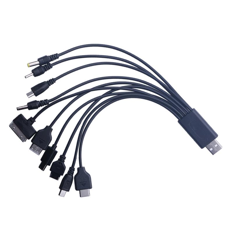 10In1 USB To Multi-ports USB Cable Universal Phone Charging Cable Multi-head Charging Cable Cord For Samsung Nokia Phone Charger