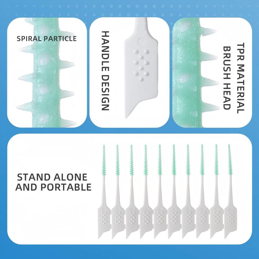 200Pcs/box Interdental Brush Soft Rubber Teeth Cleaning Tools Dental Cleaning Between Teeth Toothbrush Oral Hygiene Care Tools