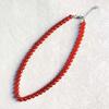European & American Style 8mm Faux Red Agate Beaded Clavicle Necklace for Women
