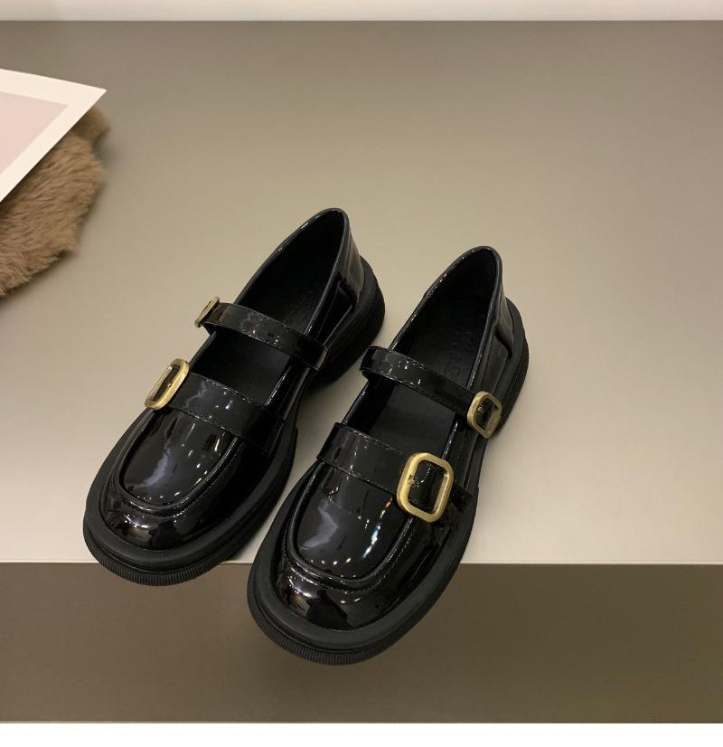

Fashion Thick Sole British Style Mary Jane Loafers Women Shoes 2026 Spring Retro Black 35