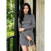 Basic House Women's Long Sleeve Bodycon Dress