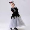 120-150cm Kinder Poker Dame Schwarz Weiß Kariert Clown Prinzessin Rock Halloween Kostüm