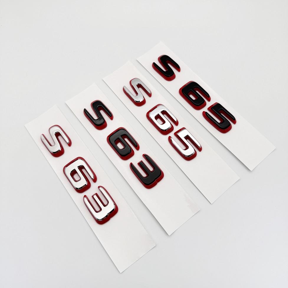 3D New style Two tone Number Letters S63 S65 S63L S65L ABS Emblem for W222 W223 Car Fender Trunk Logo Sticker