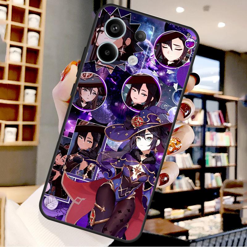 Genshin impact Mona For Xiaomi Redmi Note 14 Pro 9 10 11 12 13 15 Pro Plus Case For Redmi 15 15C 14C 12C 10C 13C
