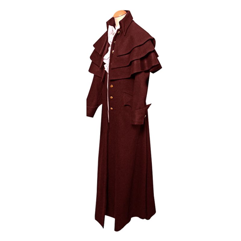 Medieval Retro Mens Steampunk Trench Coat Gothic Jacket Costume Cosplay