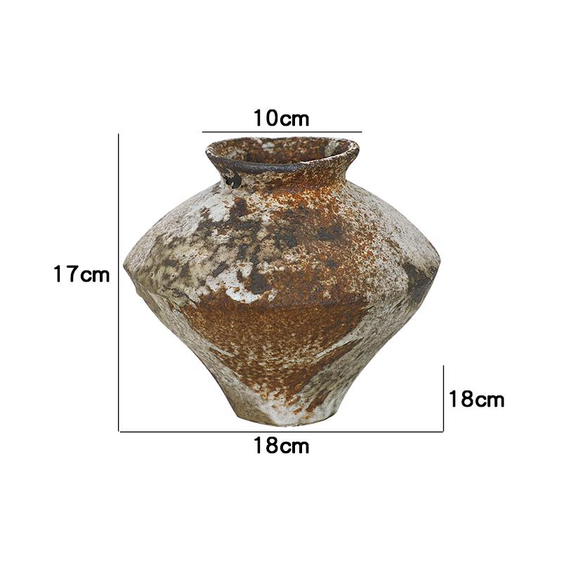 Retro Wabi-Sabi Zen Pottery Vase for Home and Hotel Decor