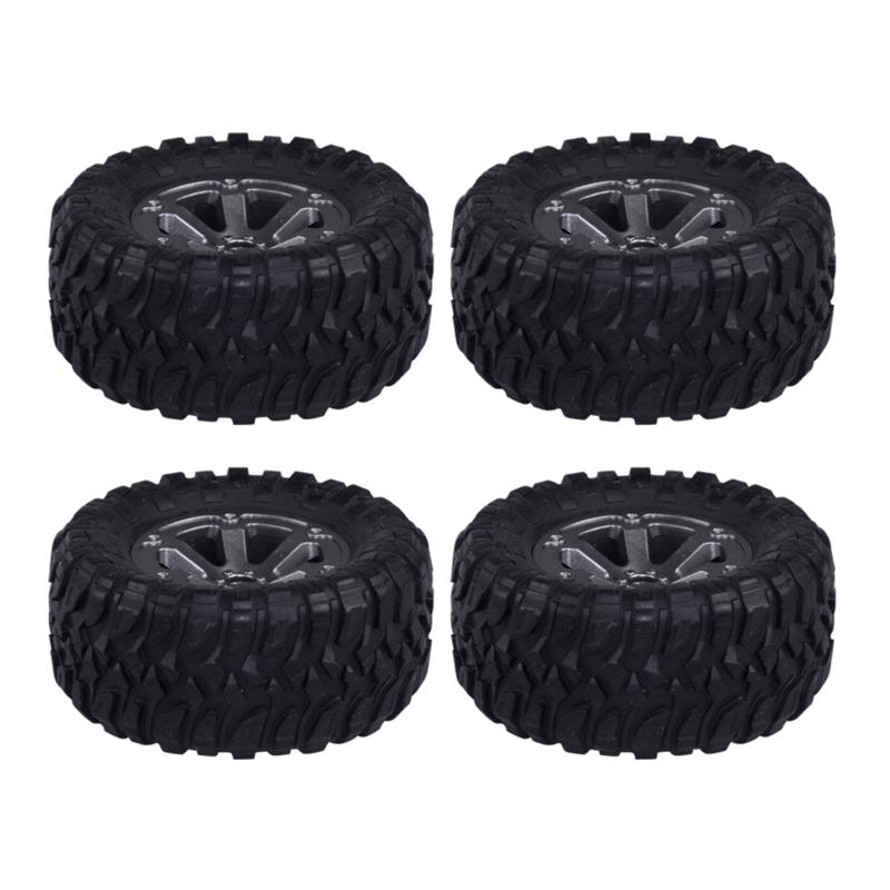 4PCS RC Military Truck 70mm Beadlock Wheel Tires & Rims Heavy Bearing Spare Part of MN90/91 FY001/002 1:12 Model for Car