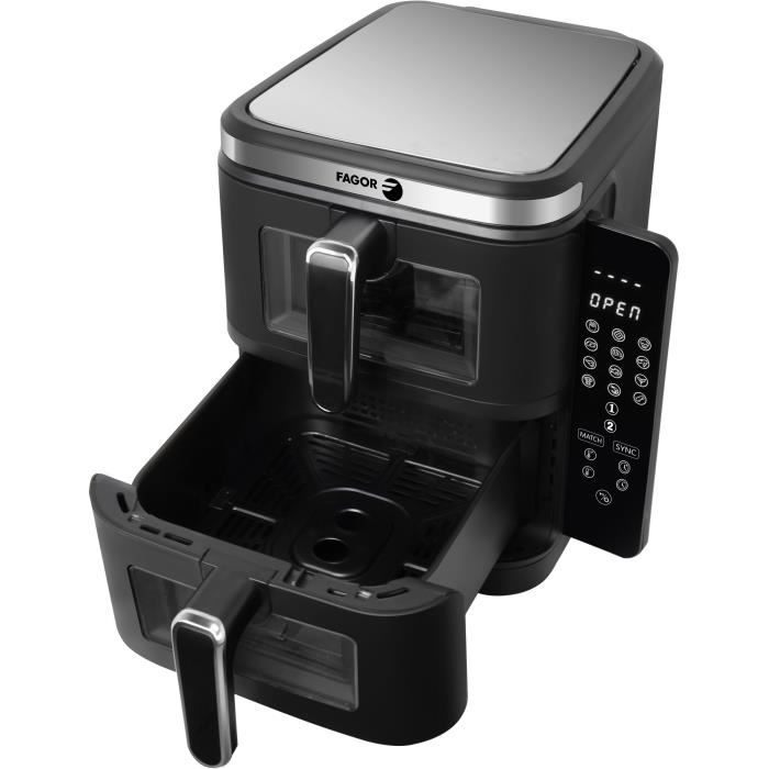 Friteuse zonder olie FAGOR - Airfryer FGD11 - Capaciteit 11L - Dubbele manden 5,5 L - 12 kookprogramma's - 2800W