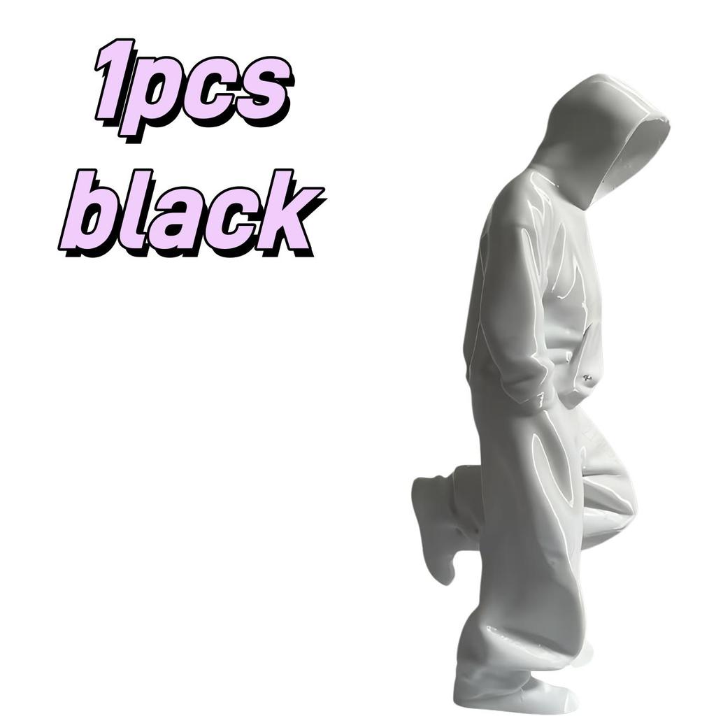 1/2pcs Faceless Thinker Model Set – Black & White Plastic Decor for Computer Desk, Hallway Collectors
