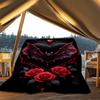 1pc Bat Heart Roses Outdoor Blanket - Lightweight Flannel Throw For Travel, Camping, Gifts For Family Or Friends yy251114187