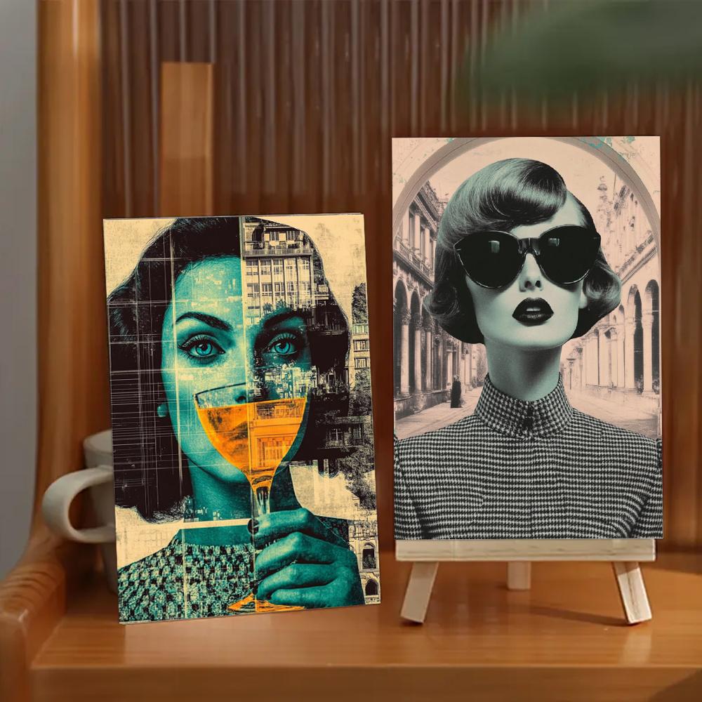 32pcs, Surreal Collage Postcards, Birthday/Christmas/Anniversary Gifts, collectibles, suitable for gift-giving, can be mailed.