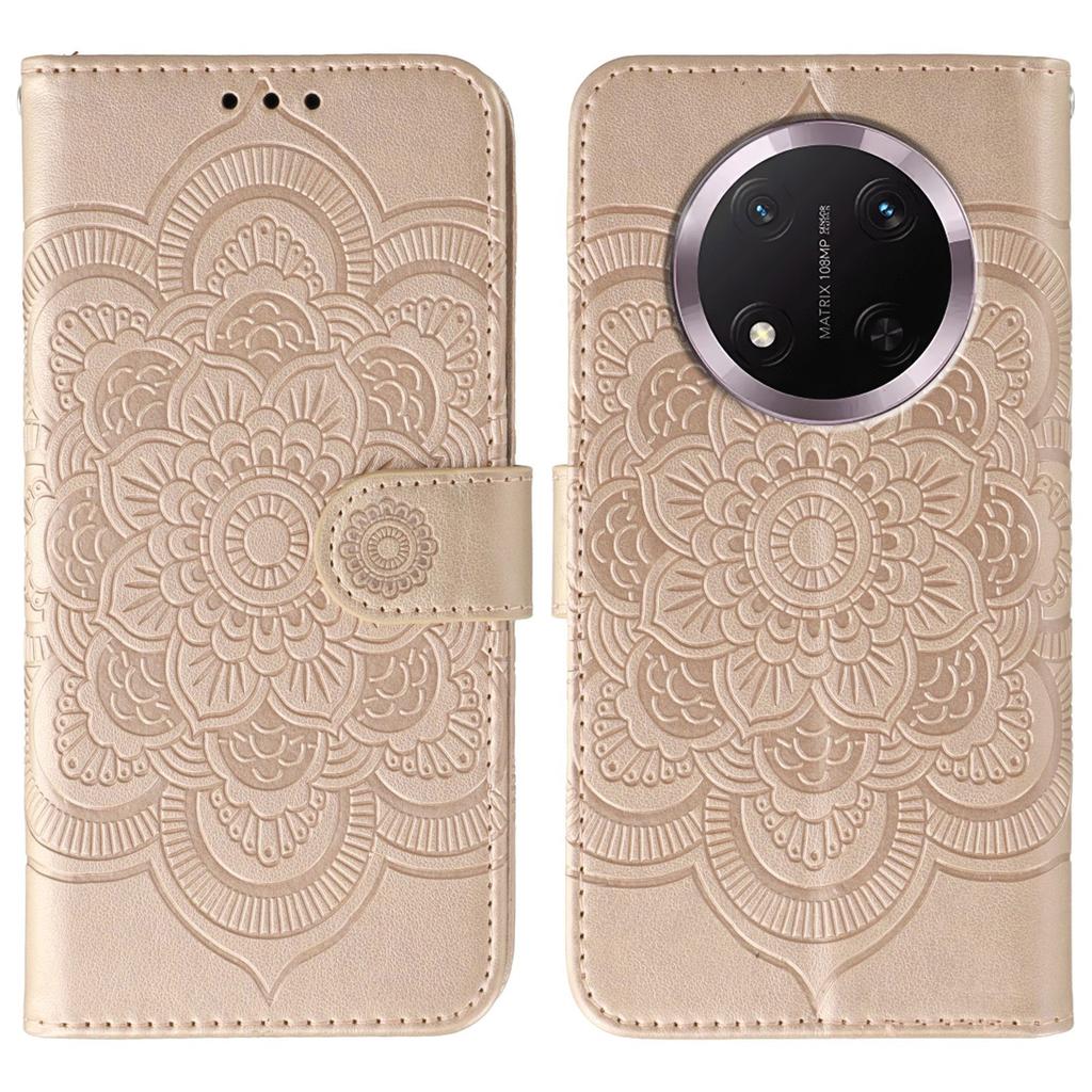 Phone Case For Honor Magic7 Lite 5G/X60 Pro 5G/X9c 5G PU Leather Mandala Imprinted Design Wallet Cover