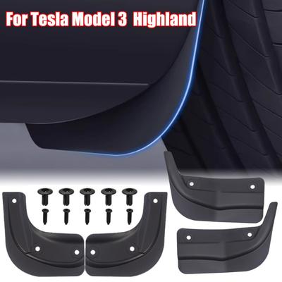 Mud Flaps for Tesla Model 3 Highland 2024 Mudguard Official Front Rear Wheel Fenders Splash Guards Model3 Accessories