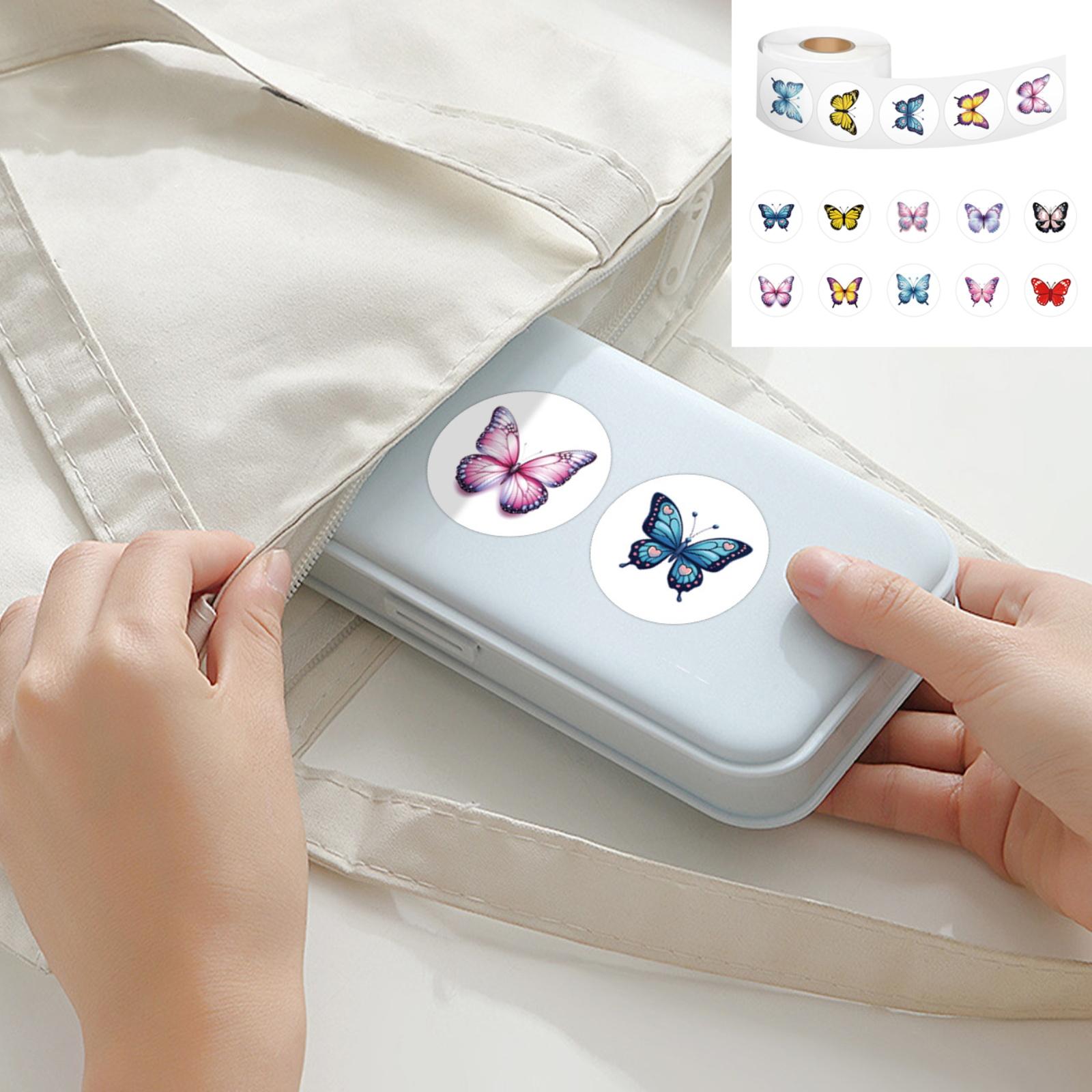 500 шт. Мультяшные наклейки в рулоне с бабочками, Декоративные запечатывающие наклейки, Наклейки-ленты в рулоне для студенческих блокнотов One Size