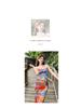 High-End Floral Bikini Three-Piece Set: Women's Slimming, Conservative Swimwear with Long Dress Cover-Up for Hot Springs.