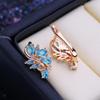 FEEYOO Clip Earrings Rose Gold Color Fashion Earring For Women Cubic Zirconia Stud Earrings Jewelry