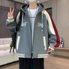 Spring and Autumn New Jacket Men's Loose Baseball Suit Hooded Jacket Teen Fashion Casual Top