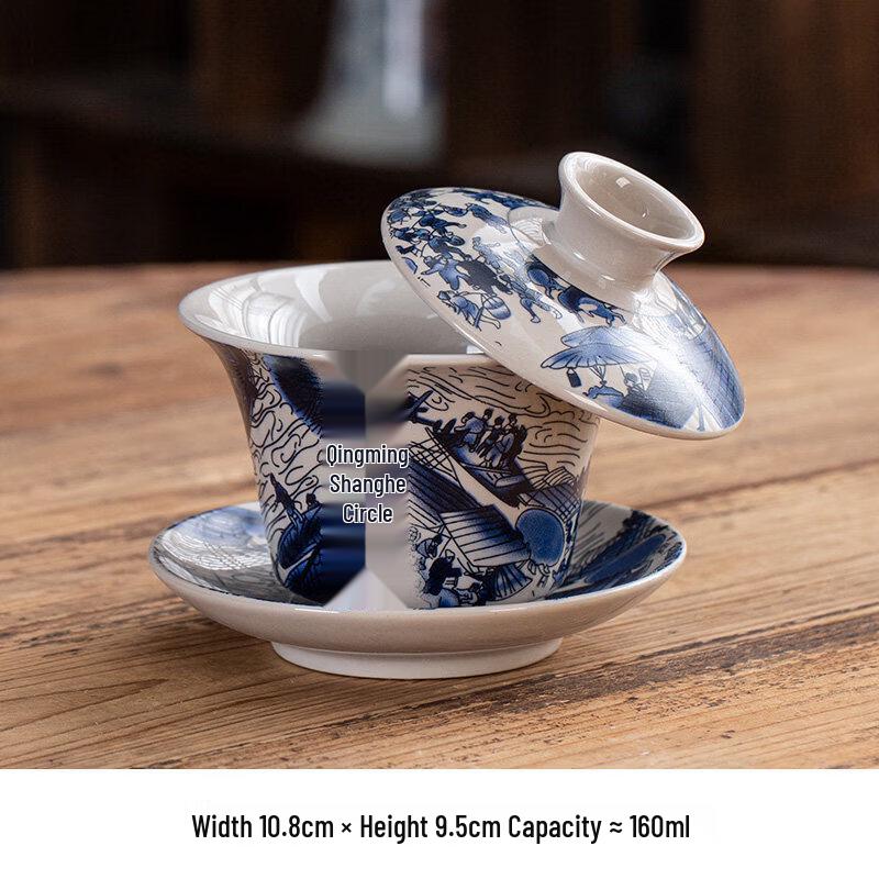 Ceramic Sancai Gaiwan Tea Bowl