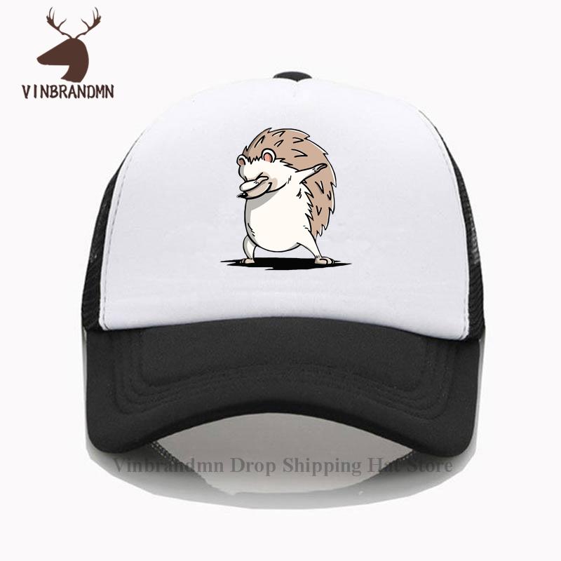 Funny Dabbing Hedgehog Baseball Hat Teenage Boys Comic Lovely Hedgepig Dab Unisex Hat Youth Cute Wild Animal Printed Fishing Hat