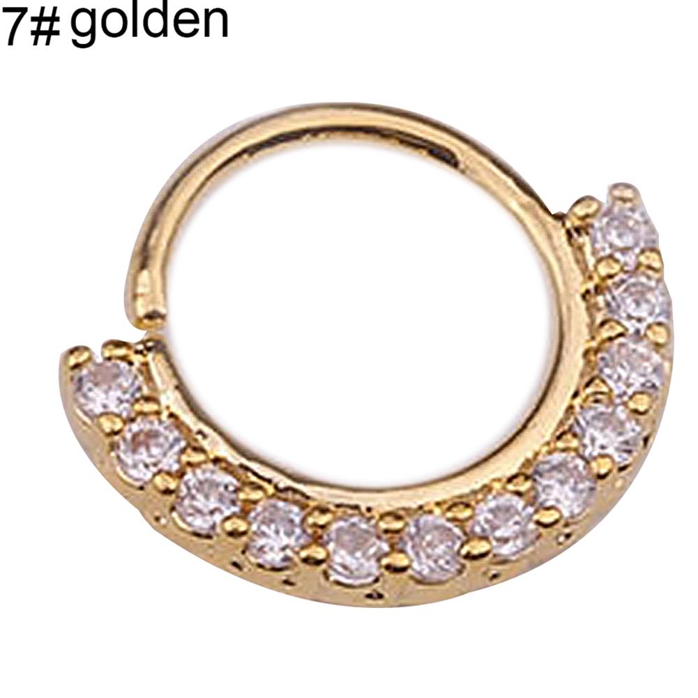 1Pc Women Cubic Zirconia Inlaid Nose Ring Helix Earring Hoop Piercing Jewelry