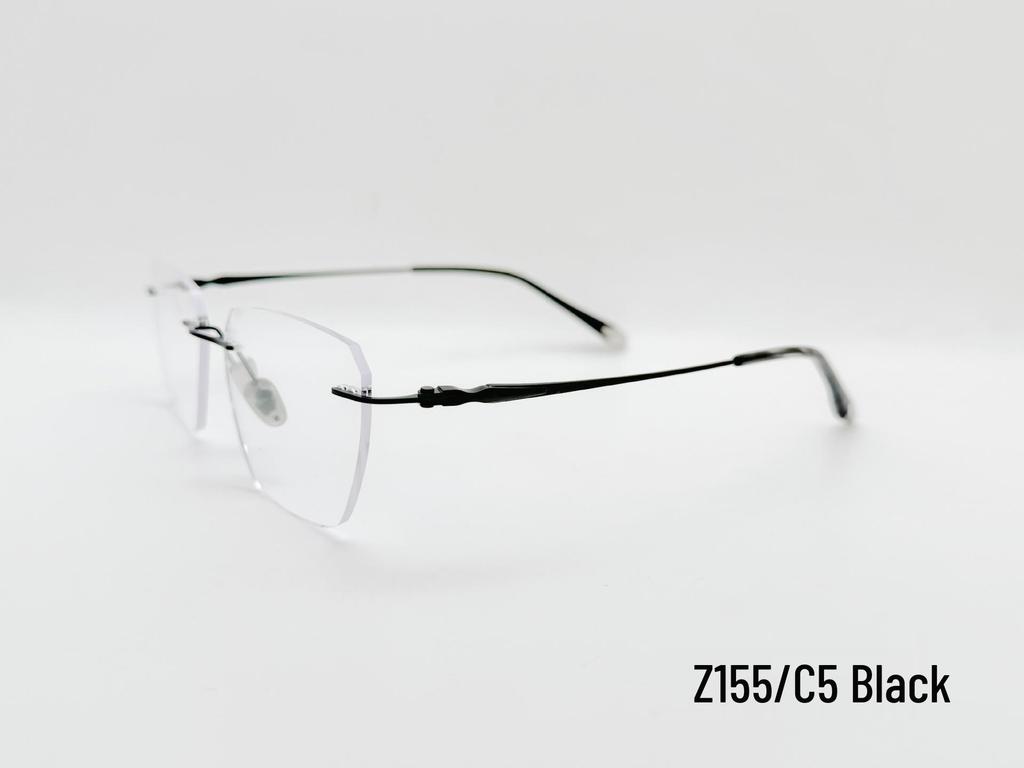 Men's Rimless Titanium Glasses Frame with Anti-Blue Light Lenses: Myopia & Presbyopia Compatible, Style Z155