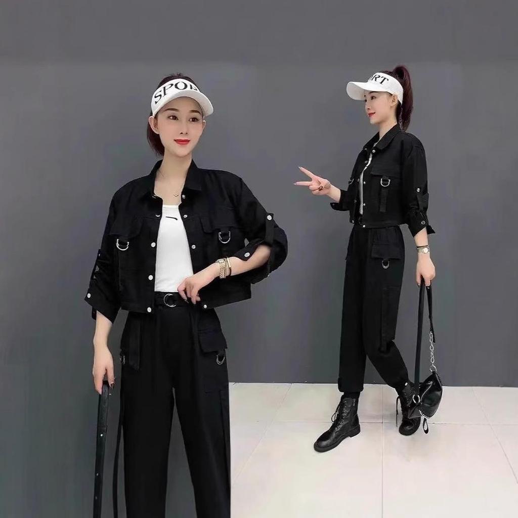 Women's Trendy Slimming Two-Piece Petite Workwear Set for Spring and Autumn