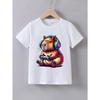 Europese maten Jongens Zomer T-shirt met Korte Mouwen en een 'Gaming Capybara' Print